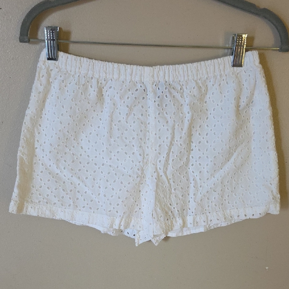 Juniors White Eyelet Shorts